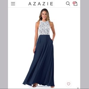 Azazie Kate Dark Navy Bridesmaid Dress, Size 16